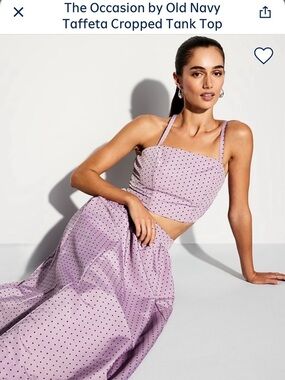Old Navy Lilac Polka Dot Elastic Waist Skirt